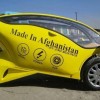 Solar powered car on the roads of Afghanistan