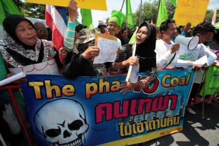 Protest over coal power plant in Thailand